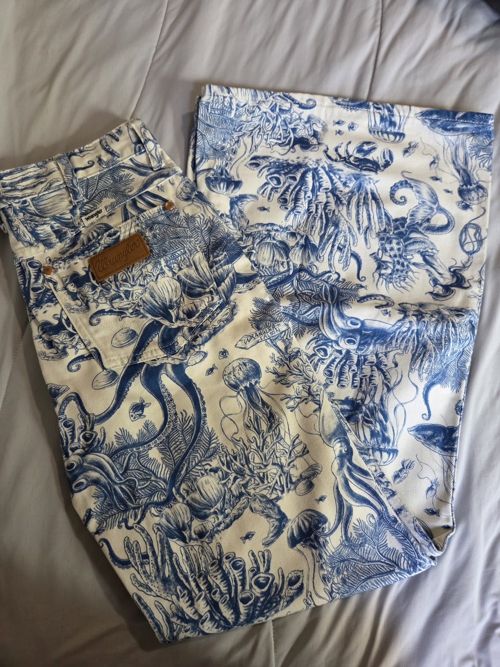 Wrangler Wide Leg Nautical Mermaid Jeans NWOT 26/30